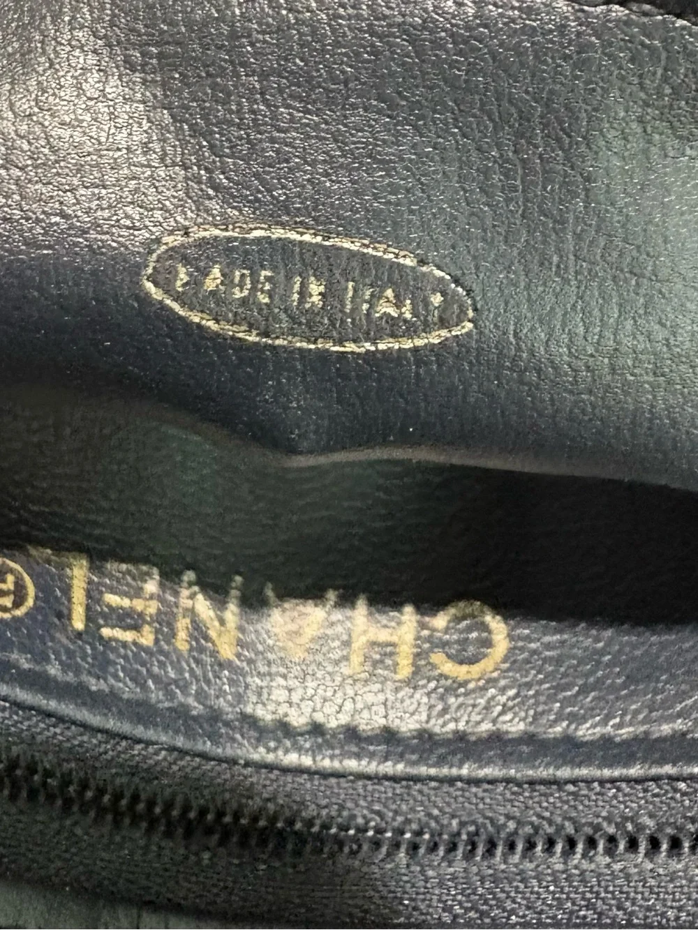 Authentic Chanel Navy Matelassé leather Belt Bag w Certificate of Authenticity